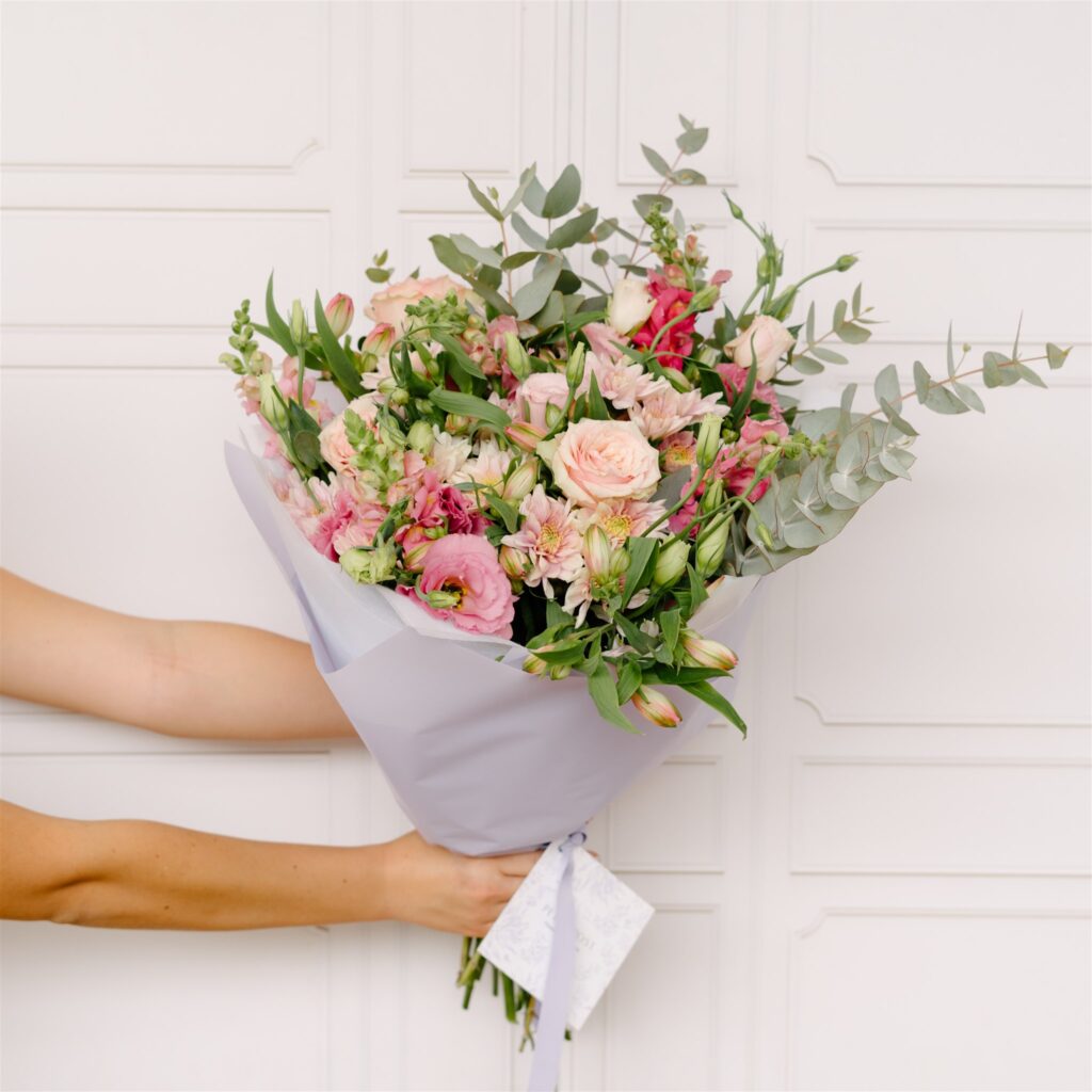 Fresh posies styled as a thoughtful birthday gift from Petal & Post