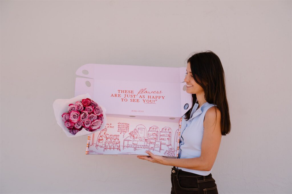 Valentine's Day flower arrangement from Petal & Post 2026 collection