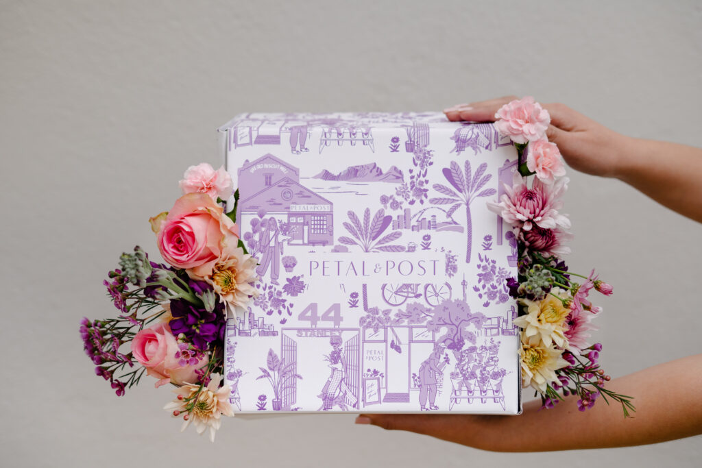 Subscription posy in reusable Petal & Post packaging