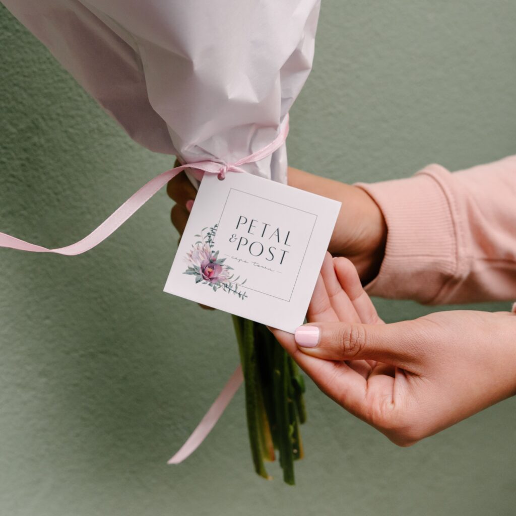 Petal & Post catalogue flowers styled for gifting